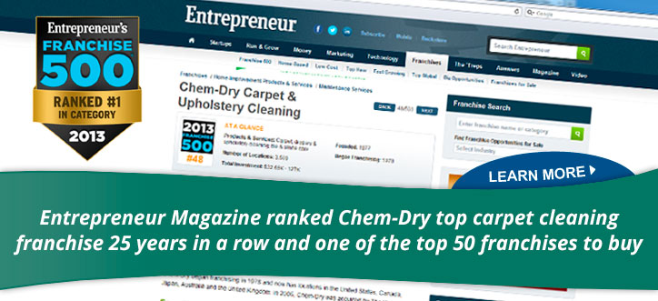 Top Rated Carpet Cleaning Franchise Opportunity