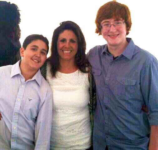Cheryl Pittiglio with her sons, who are starting to help out with the family Chem-Dry business.