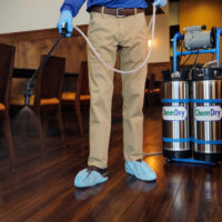 Chem-Dry franchise owner cleans hard wood floor